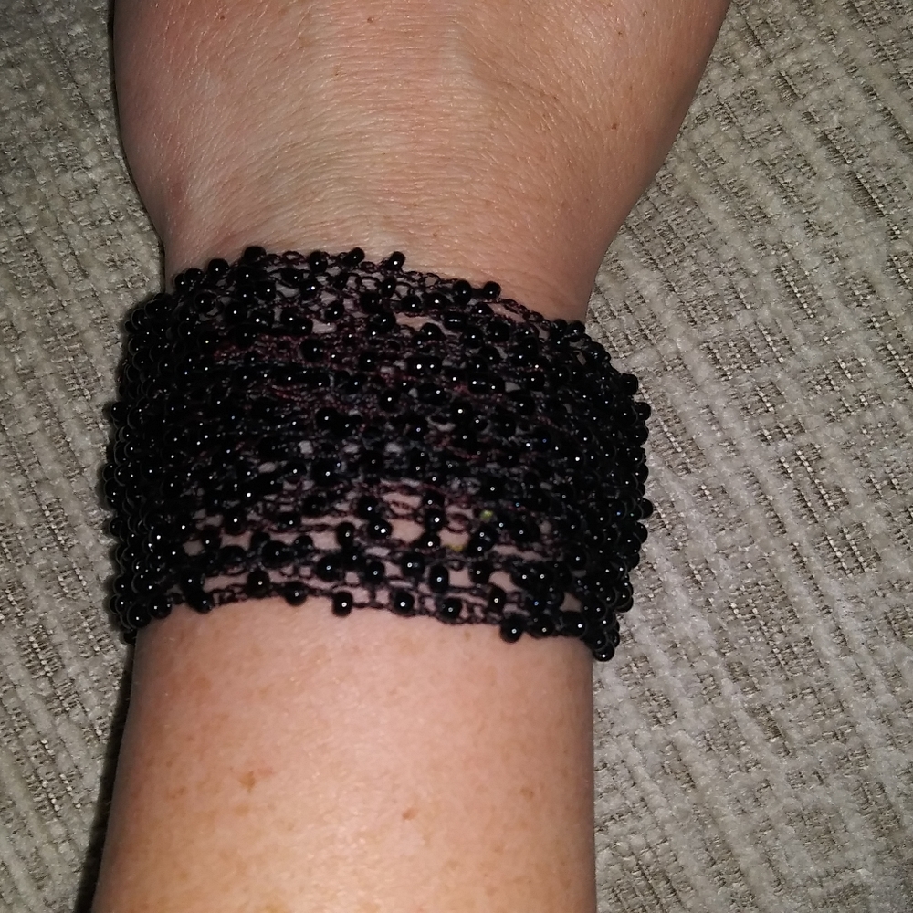 Black Beaded Bracelet
